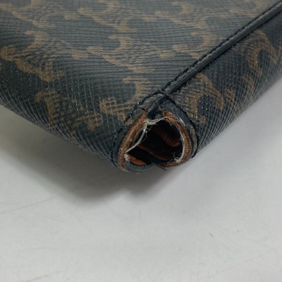 CELINE Card Case triomphe wallet with flap Folded wallet Leather Brown - Picture 9 of 14